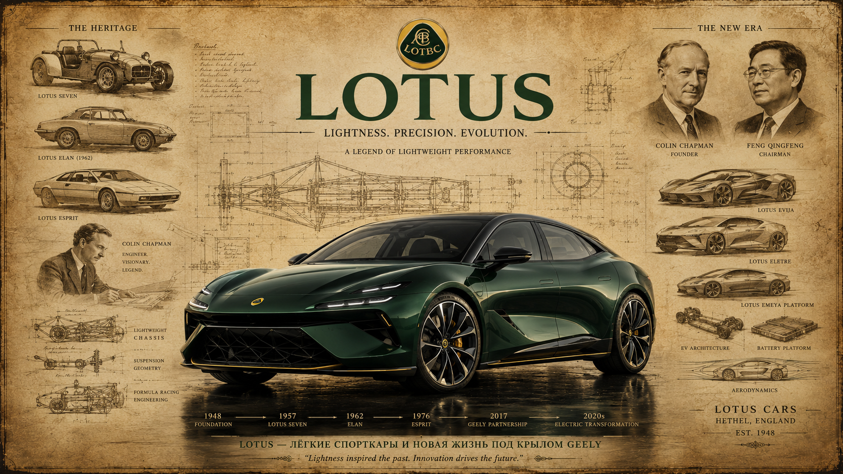 Lotus - история бренда легких спорткаров